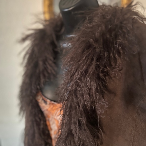 Chico's Dark Brown Teddy Jacket with Faux Fur - Picture 4 of 12